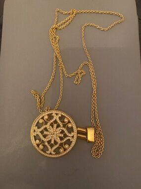 Touchstone Crystal Swarovski lattice medallion necklace